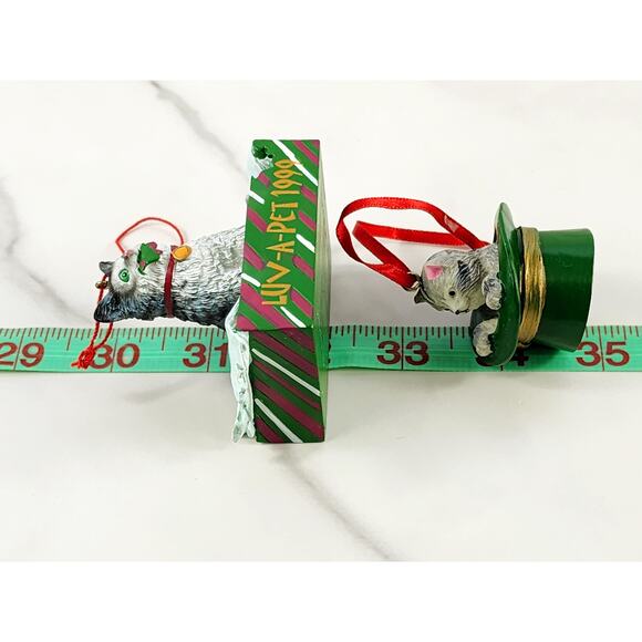 Christmas Cat Kitten Lovers Tree Ornaments 2 1/2" Luv A Pet PetSmart 1999 x2 - Picture 14 of 14